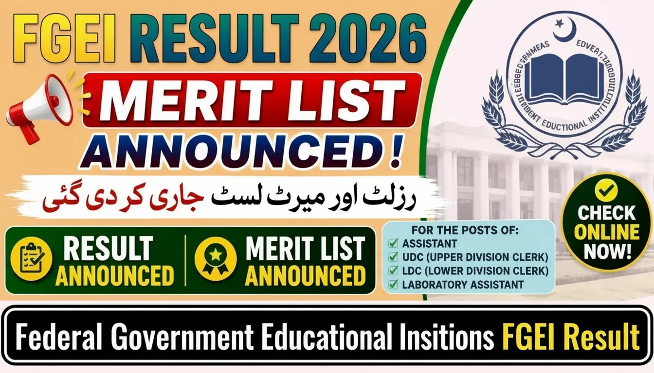FGEI Result Merit List 6th June 2026 & 7th June 2026