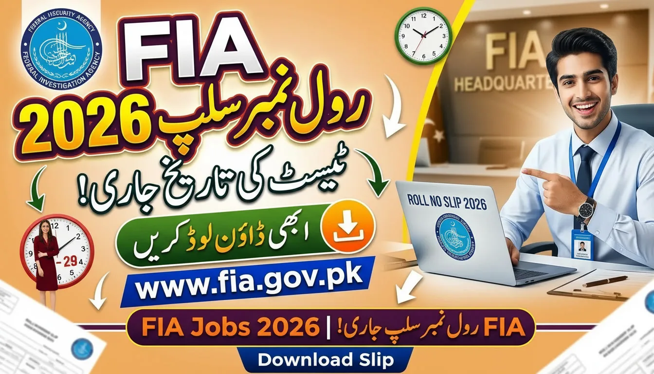 FIA Written Test Roll No Slip