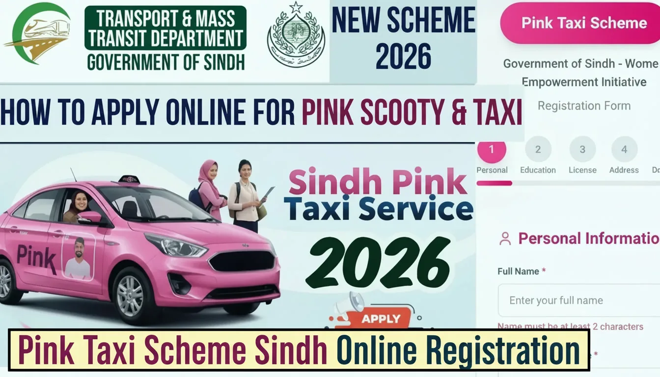 Pink Taxi Scheme Sindh Online Registration