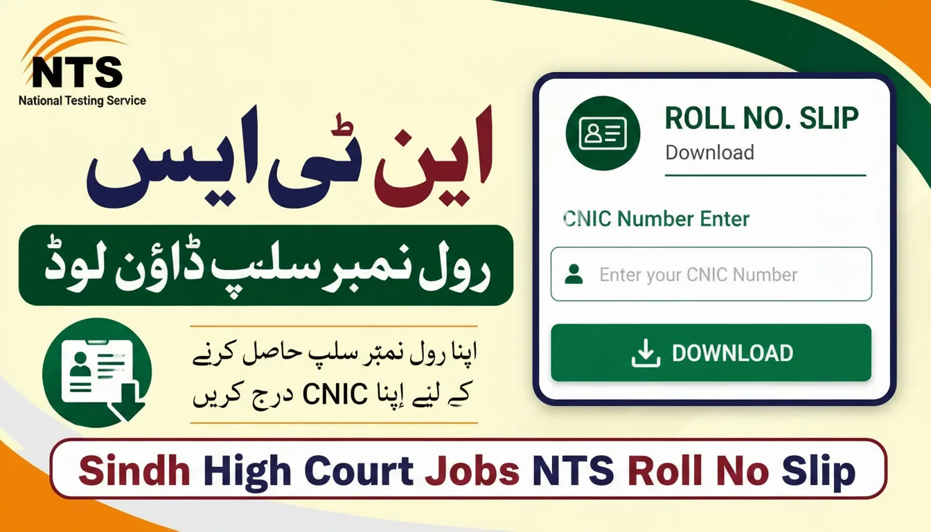 Sindh High Court Jobs NTS Roll No Slip